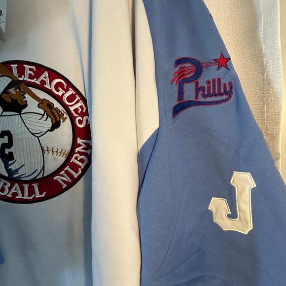 Negro Leagues Baseball Museum Headgear Jersey XXXXL White Blue Patches NWT - Picture 8 of 14